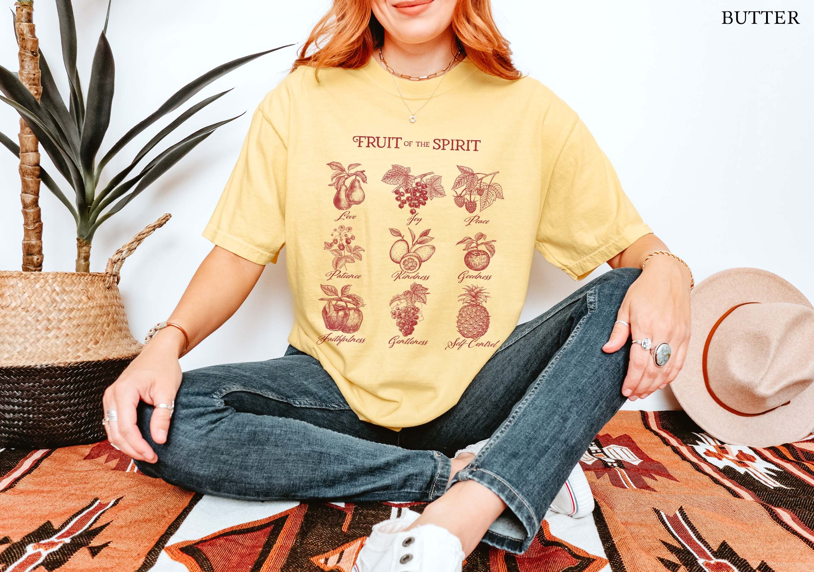 Fruit of the Spirit Comfort Colors Christian Shirt Vintage Shirt Fruits ...