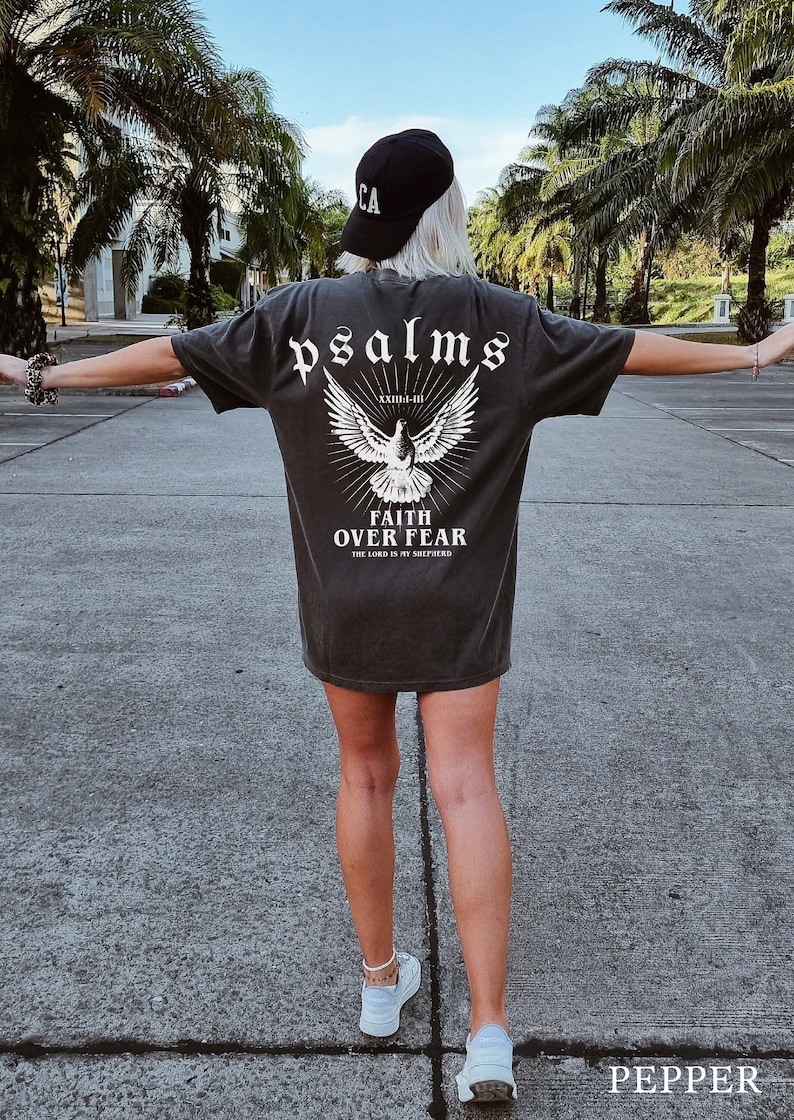 Comfort Colors Faith Over Fear Christian Crewneck Christian Shirt Christian Streetwear Bible Verse Shirt Christian Merch Faith Based Shirt image 3