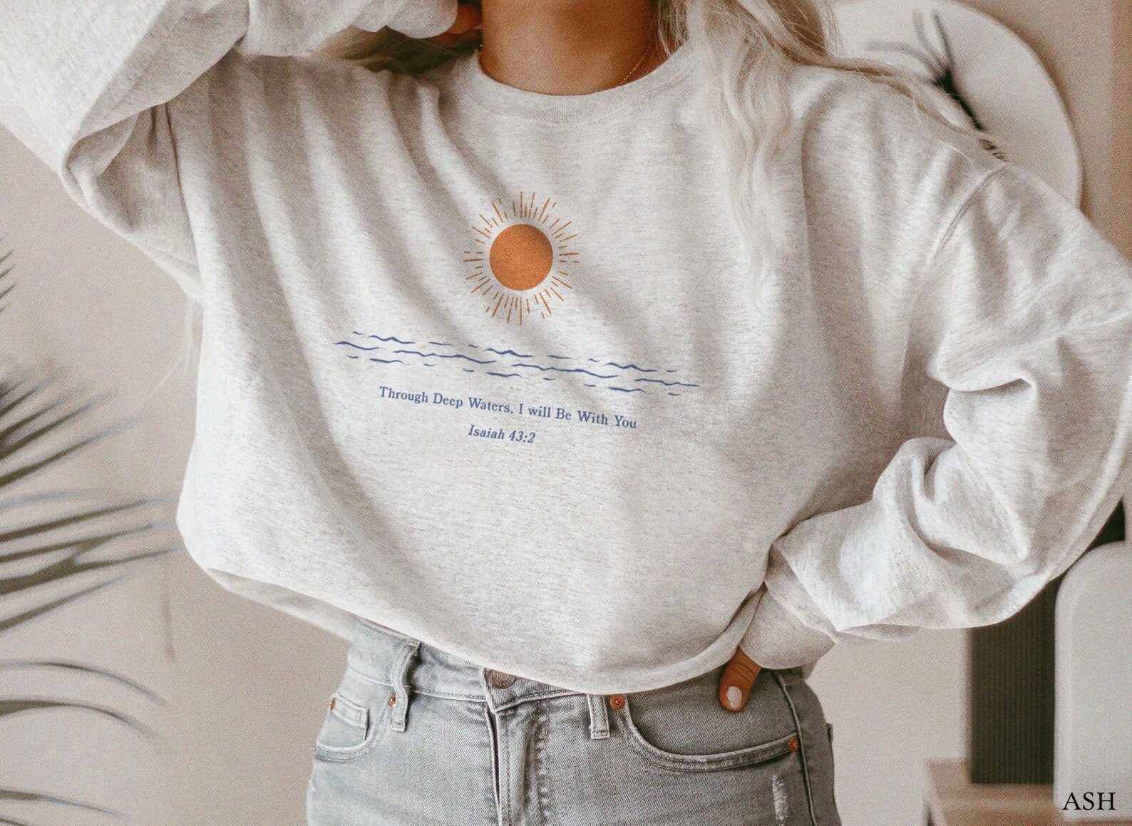 Christian Crewneck Christian Sweater Sunshine shirt God Sweatshirt Jesus Crewneck Ocean Inspired Style Beachy Shirt Christian Merch Clothes
