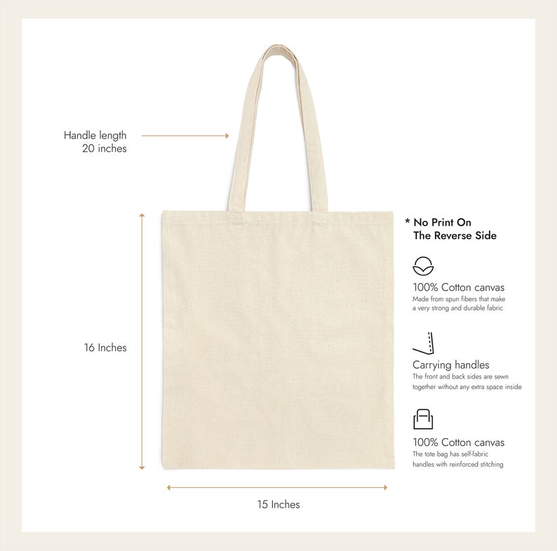 Op de afbeelding: Cr&egrave;mekleurige draagtas van 100% katoenen canvas. De tas is 38 cm breed, 41 cm hoog en heeft een handvatlengte van 51 cm. Voorzien van draagriemen en versterkte stiksels. De achterkant heeft geen opdruk.