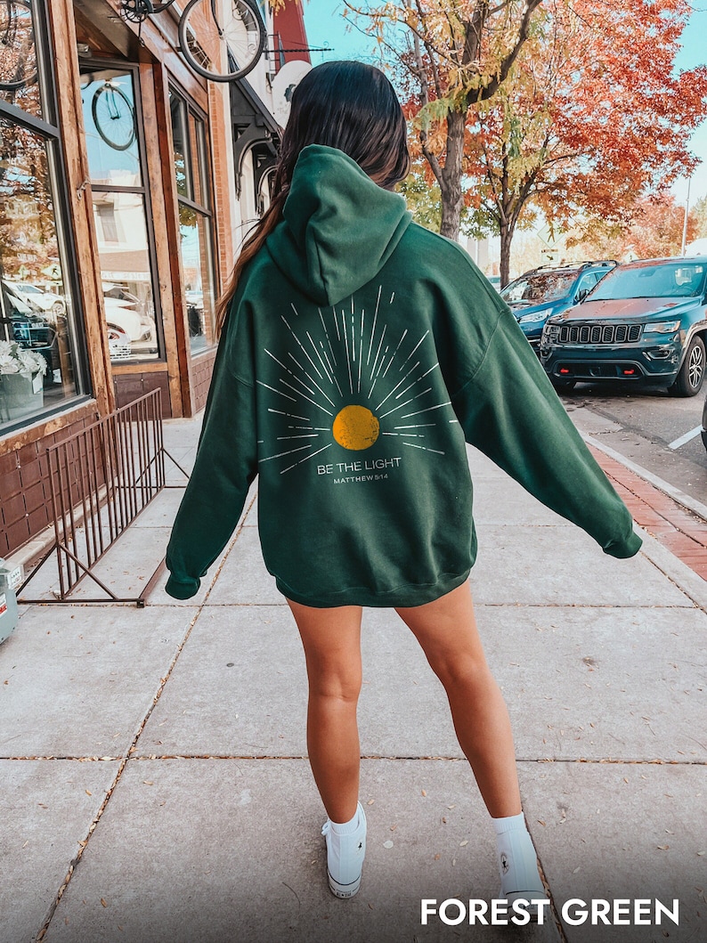 Christian Hoodie Be The Light Sunset hoodie Christian Streetwear Christian Sweatshirt Christian Merch Jesus Hoodie Christian Clothes image 5