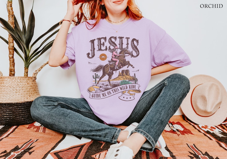 Westliches christliches christliches Hemd Komfort-Farben Küsten-Cowgirl christlichen Merch christlichen Rundhalsausschnitt Küsten-Cowgirl-Herzen Bild 7