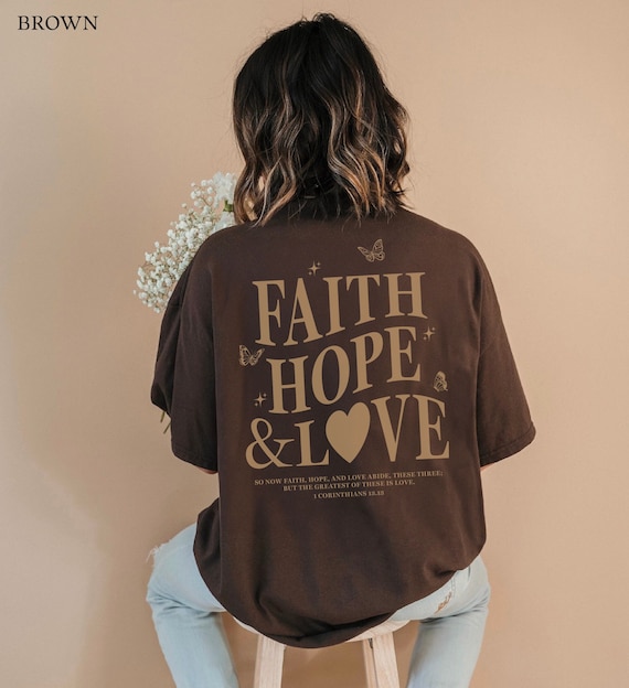 Faith Hope Love Shirt Christian Crewneck Christian Streetwear Christian Merch Gift Butterfly Tshirt Christian Clothes Christian Apparel