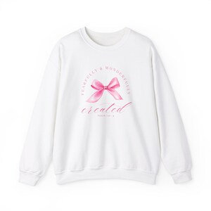 Christian Crewneck Balletcore Christian Sweatshirt Pink Bows Sweatshirt Coquette Clothing Christian Shirt Teenage Girl Gifts Coquette Top image 5