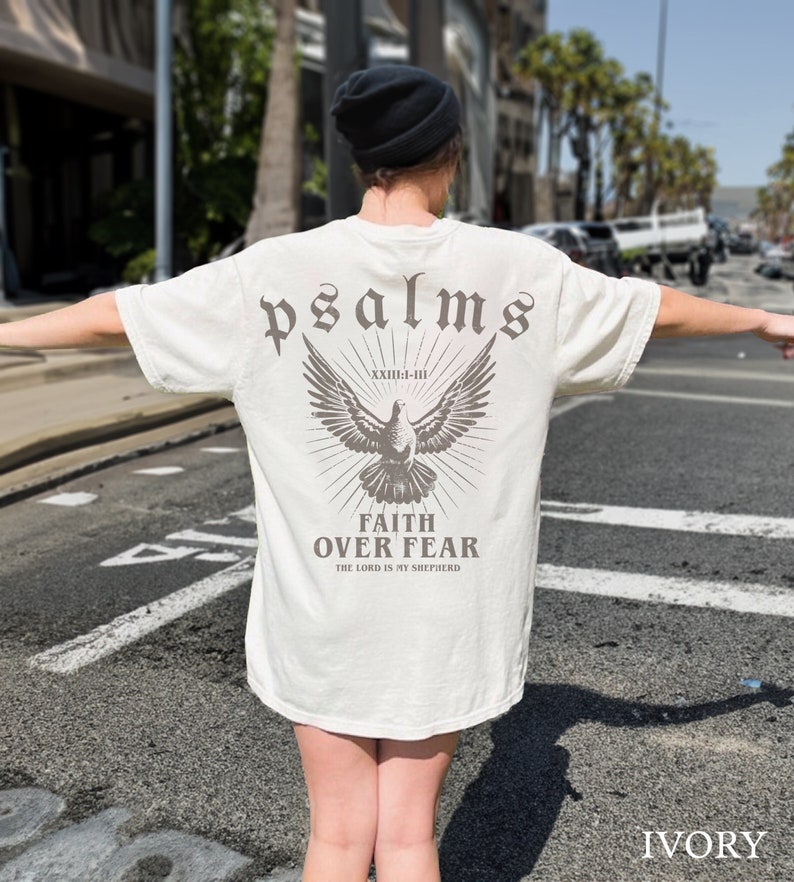 Comfort Colors Faith Over Fear Christian Crewneck Christian Shirt Christian Streetwear Bible Verse Shirt Christian Merch Faith Based Shirt image 1