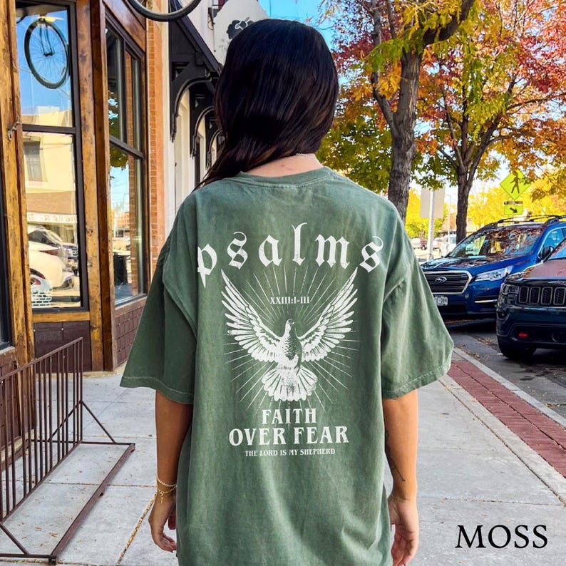 Comfort Colors Faith Over Fear Christian Crewneck Christian Shirt Christian Streetwear Bible Verse Shirt Christian Merch Faith Based Shirt image 6