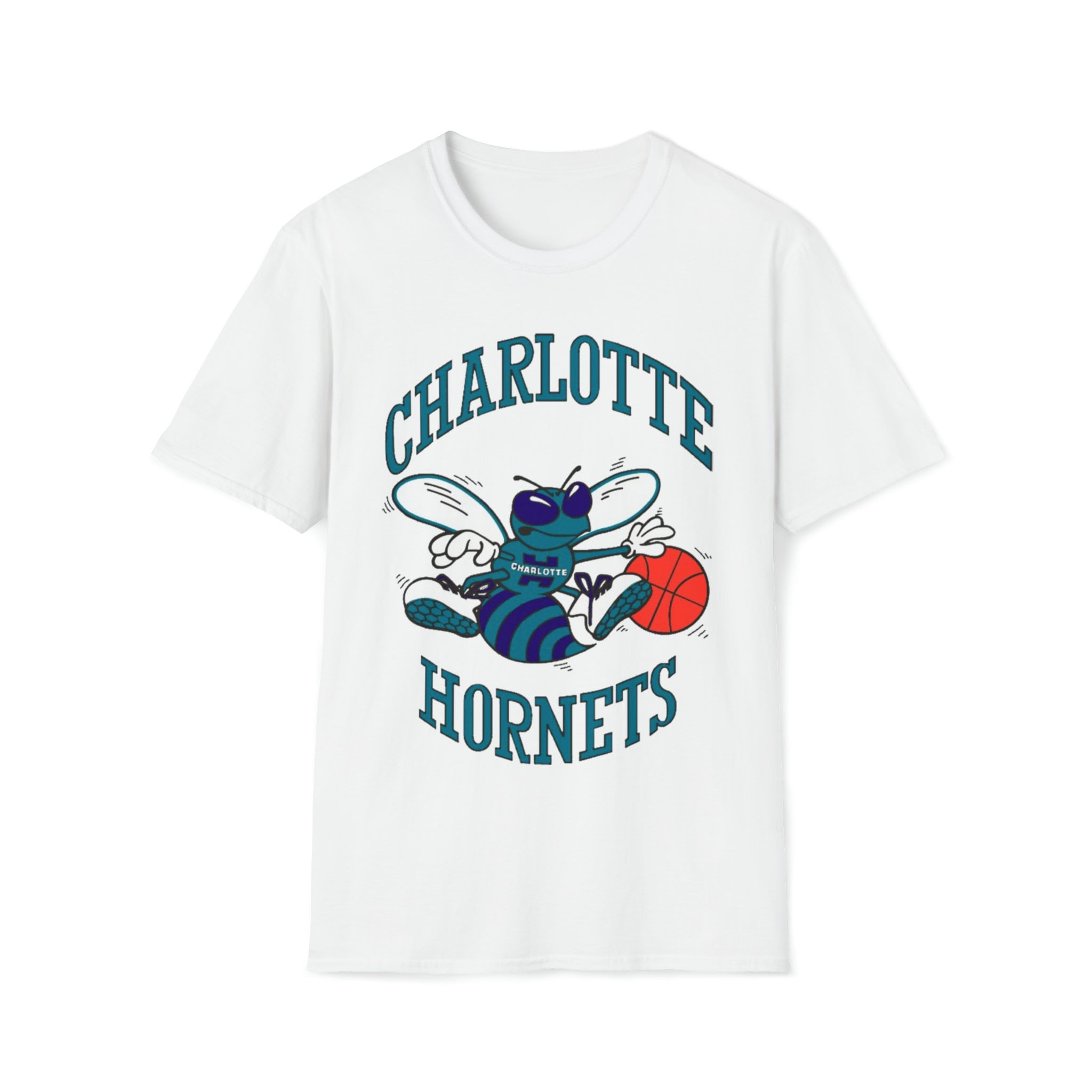 Charlotte Hornets Women's Vintage Team Logo T-Shirt - Faded Aqua - Moon  Best Print