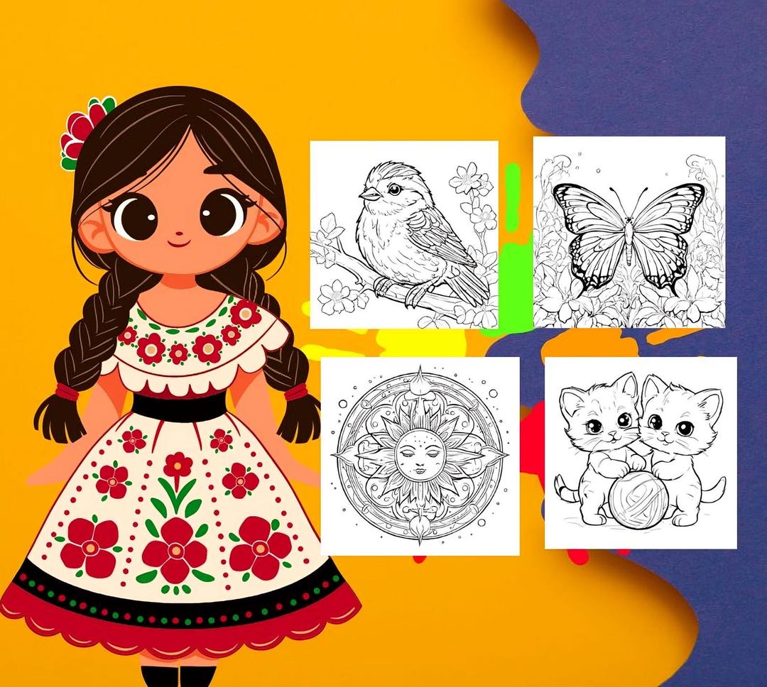 15 Printable Coloring Pages Bundle for Adults and Kids - Digital ...