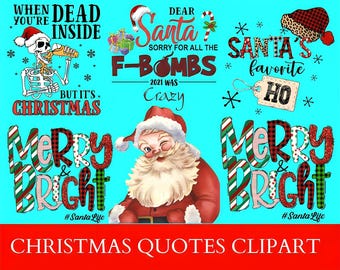 Watercolor Christmas Quotes Clipart, festive Sayings, PNG Typography, Words, digital graphics, digital invitations, christmas tree decosvg