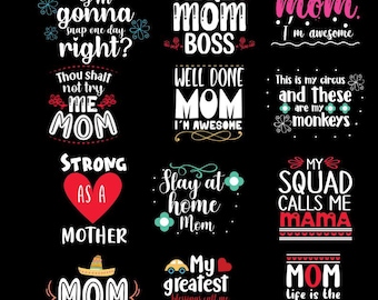 Blessed Mom SVG, Retro Mama Quotes, Mom Life SVG, Mother's Day Shirt Design, Gift for Mom, She is Mom SVG