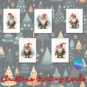 Christmas Cards, Norwegian Christmas, Troll Christmas Cards, Norske Christmas Cards, Blank Christmas Cards, digital design, Canva template