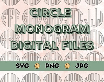 Kreis Monogramm Stickerei Bündel | Sofortdownload | Maschinenstickerei, Herstellung, Bekleidung, Sublimation, Scrapbooking | 9 Dateiformate
