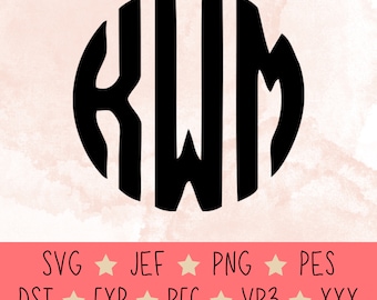 Personalized Circle Monogram SVG,PNG for crafting, apparel, digital design, Cricut and Silhouette cut files, laser cut files