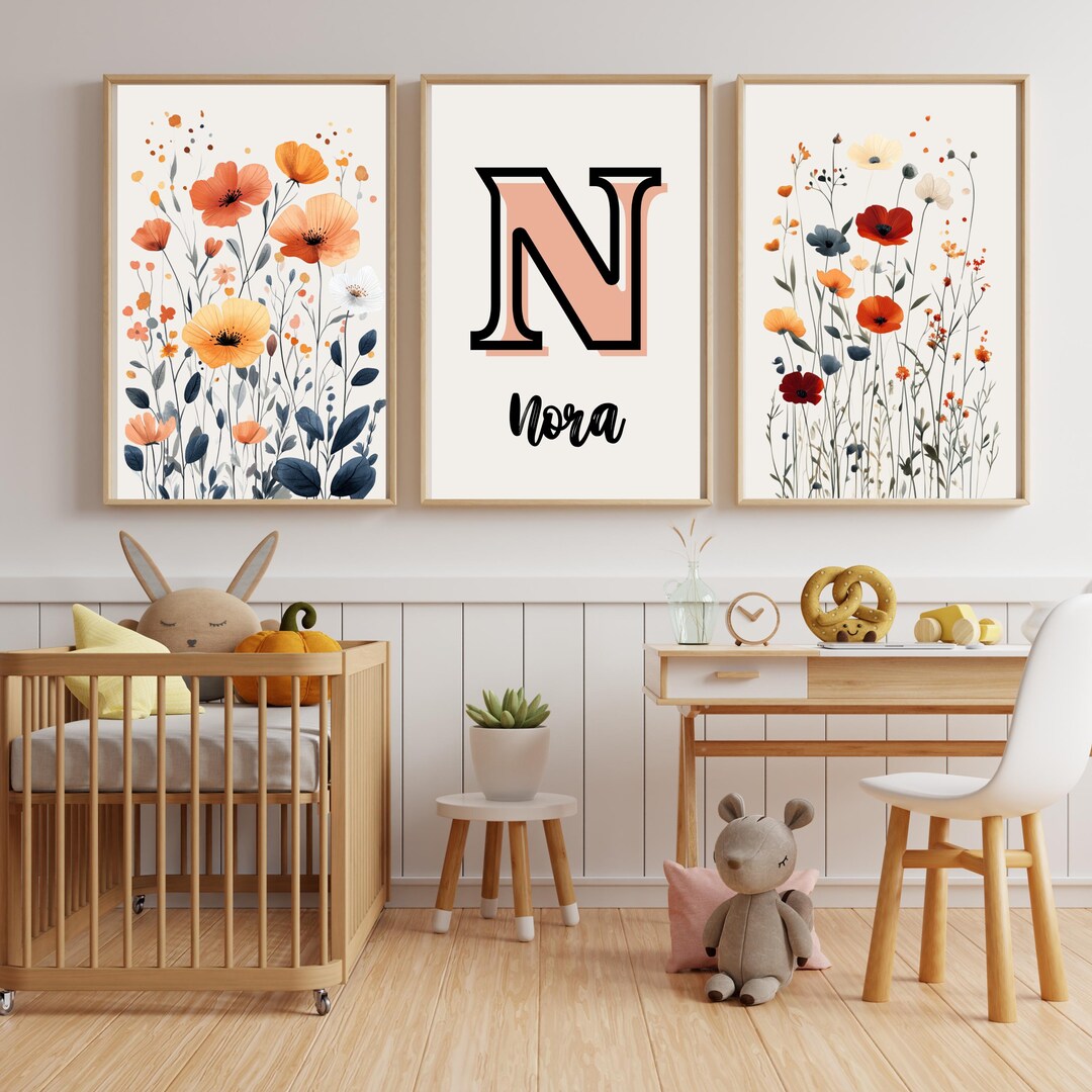CUSTOM NAME Wildflower Nursery Digital Print | Personalized | Nursey ...