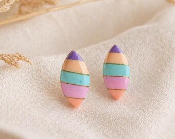 Colorful Statement Earrings – Colorful Polymer Clay Earrings – Boho Jewelry – Handmade Gift