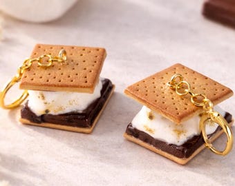 S'mores Earrings Handmade | Polymer Clay Jewelry | Mini Dessert Earrings | Cute Food Jewelry | Gift for Her