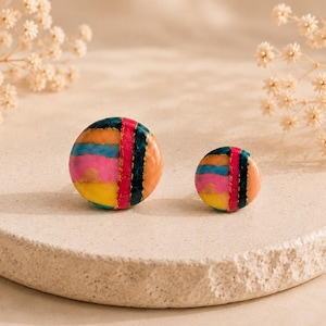 Rainbow Stud Earrings | Colorful Polymer Clay Earrings | Handmade Rainbow Earrings | Cute Statement Studs | Gift for Her