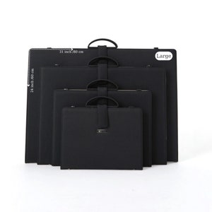 Cartera de negocios de gran tamaño, cartera de arte de lujo, 100 % hecha a mano con cuero artificial, maletín organizador de arte