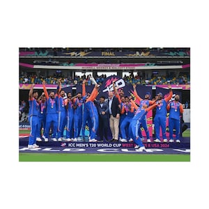Indianer Cricket Wandkunst | 2024 Cricket World Cup Poster | Cricket WM Dekor | Cricket Fan Geschenk