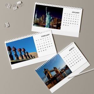 Travel Desk Calendar 2025, Wanderlust Calendar, Adventure Planner, Office Organizer, Gift for Travelers