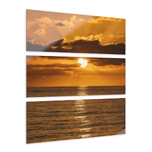 Triptych Three Piece Wall Art Sun,  Set of Three Sun rise Acrylic Prints