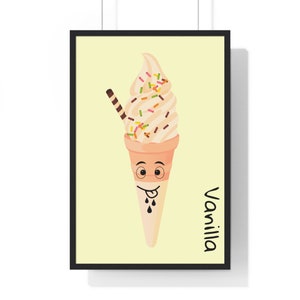 ice cream art, ice cream cone, vanilla ice cream, fake ice cream, ice cream decor, ice cream wall decor, ice cream scoops, kawaii room decor