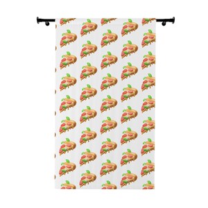 pizza picture patterned curtains | pizza gifts for pizza lovers