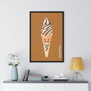 ice cream art, ice cream cone, chocolate, chocolate mint, wall art, fake ice cream, ice cream decor, ice cream wall decor, ice cream scoops