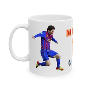 Messi Barcelona Mug - Football Fan Gift - 15oz Ceramic Cup - Leo Messi Souvenir