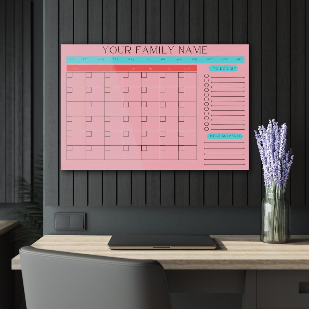 Personalized Acrylic Calendars 2025 Custom Family Calendars Etsy