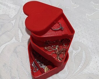 Heart jewelry storage box - Digital file (.stl) for 3D print