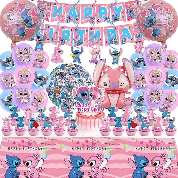 6 globos de fiesta de Lilo y Stitch para fiesta temática de puntada, globos  de película de aluminio, para decoración de fiesta de cumpleaños