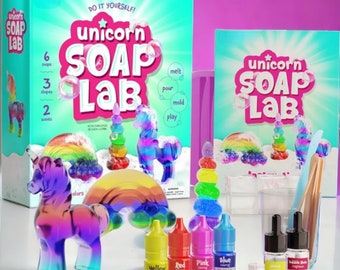 Unicorn Soap Making Kit - DIY Craft Project for Kids Age 6 and Up, Girls' Creative Gift, Science STEM Activity, Christmas Gift - Ages 6-12