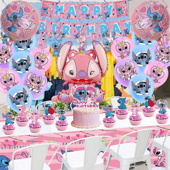 Lilo and Stitch Birthday Party Decorations with Banner Cake Toppers  Balloons