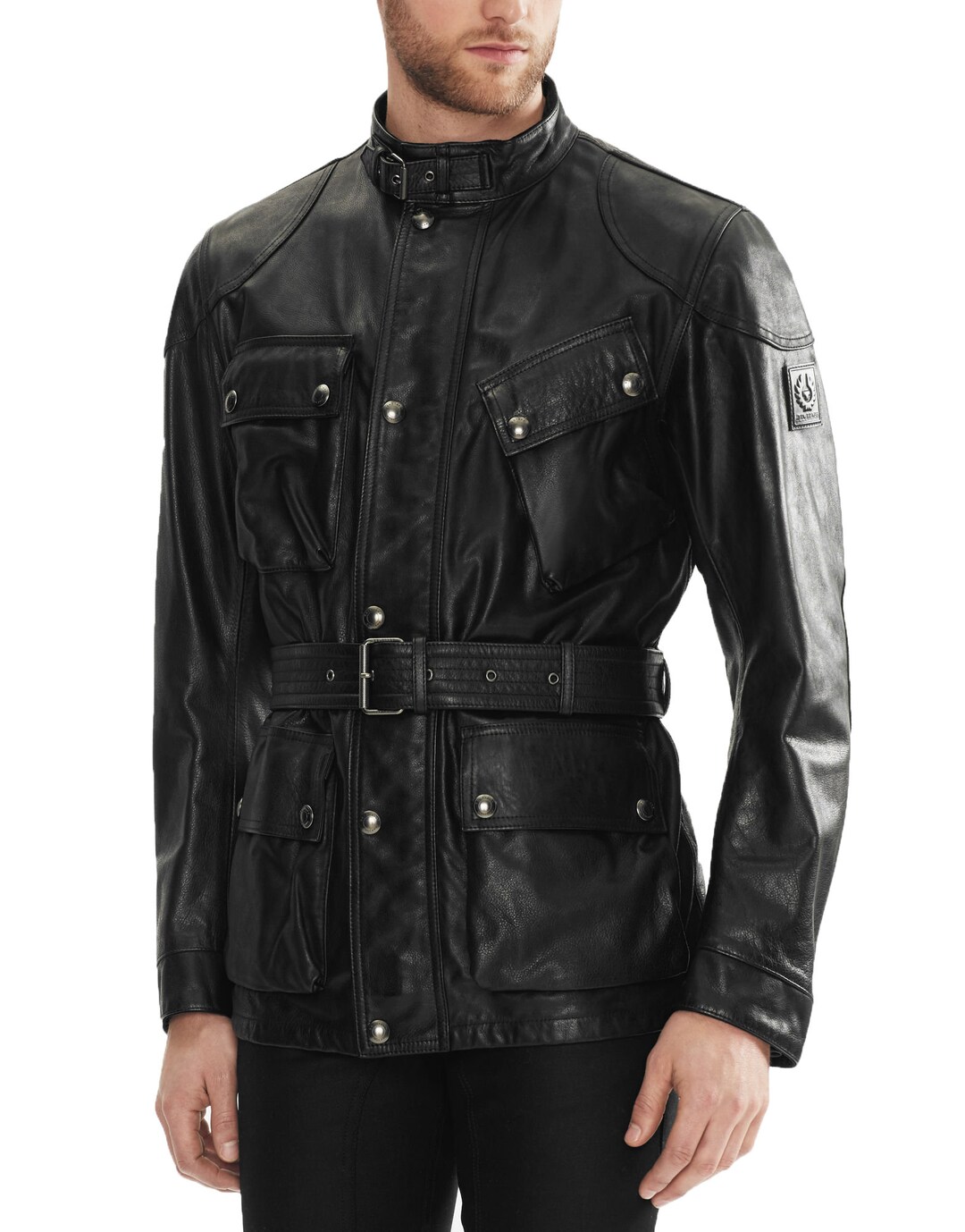 メンズ本革スリムフィットジャケット | クラシックブラウン