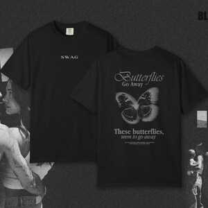 SWAG Album Inspired T-Shirt, Butterflies Tee, Justin Cotton Graphic T-Shirt, Vintage Style Fan Tee image 3