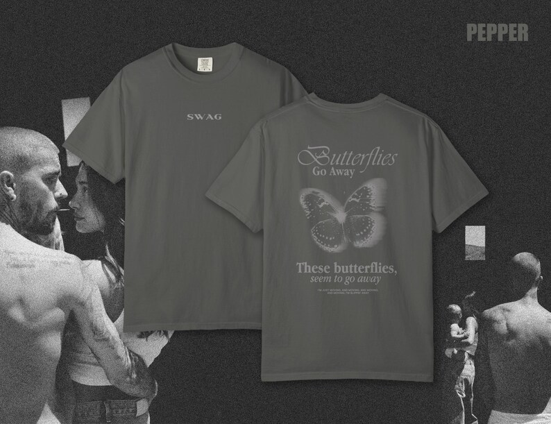 SWAG Album Inspired T-Shirt, Butterflies Tee, Justin Cotton Graphic T-Shirt, Vintage Style Fan Tee image 6