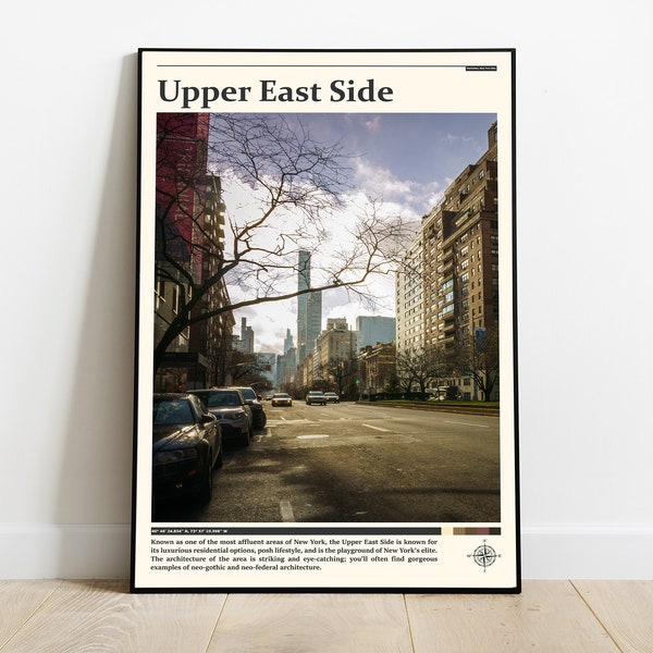 Upper East Side Print / Upper East Side Wall Art / Upper East Side Poster / Upper East Side Photo, Manhattan, New York City