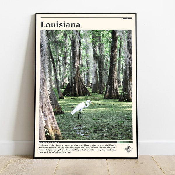 Impression Louisiane / Art mural Louisiane / Poster Louisiane / Photo Louisiane / Impression poster Louisiane / États-Unis