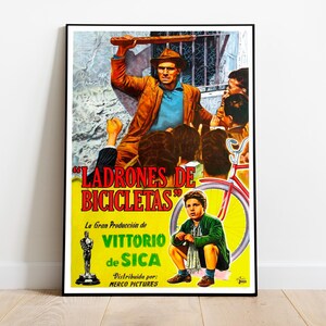 Poster Ladri di Biciclette / Ladri di Biciclette / Poster di film minimalista / Stampa d'arte retrò vintage / Poster personalizzato / Stampa d'arte da parete