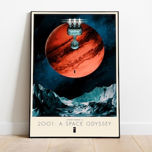 Pôster de 2001: Uma Odisseia no Espaço - Stanley Kubrick - Impressão retrô vintage - Impressão de arte de parede - Pôster de filme minimalista - Pôster personalizado - Decoração de casa