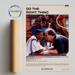 Do the Right Thing Poster - Do the Right Thing - Minimalistisches Filmplakat - Vintage Retro Kunst - Individuelles Poster - Wand Kunst Druck - Wohnkultur