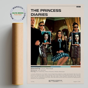 The Princess Diaries Poster: Minimalist Retro Movie Art Print