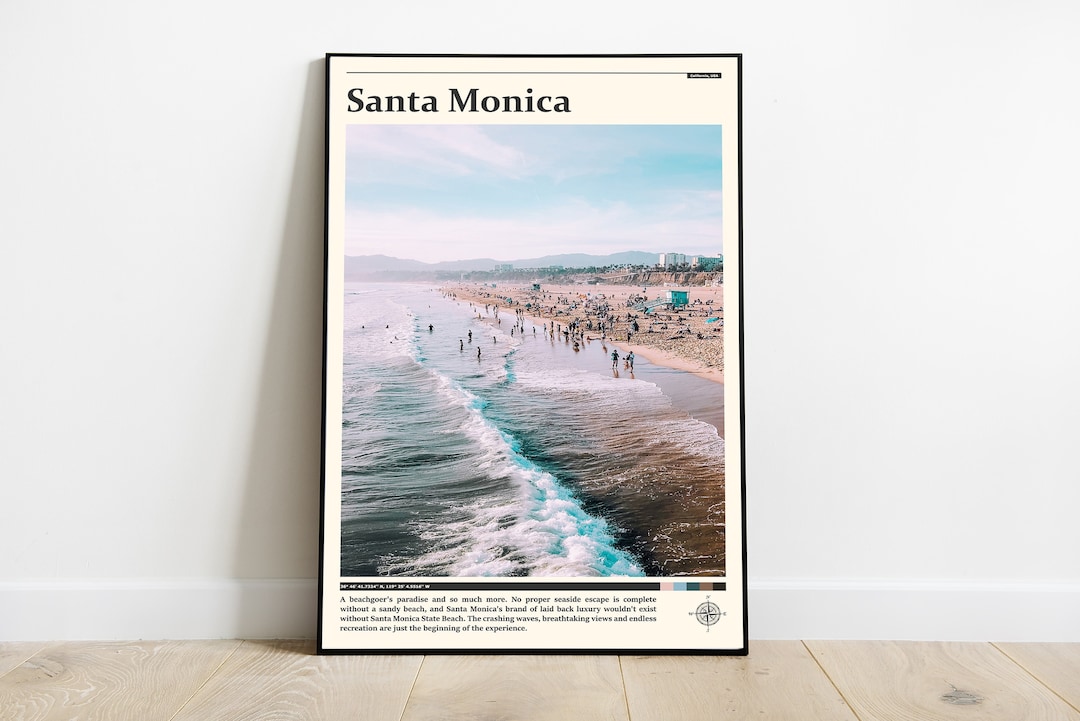 Santa Monica Print / Santa Monica Wall Art / Santa Monica Poster
