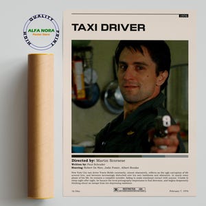 Poster Taxi Driver - Robert De Niro - Poster minimalista del film - Stampa artistica retrò vintage - Poster personalizzato - Stampa artistica da parete - Arredamento per la casa - Regalo