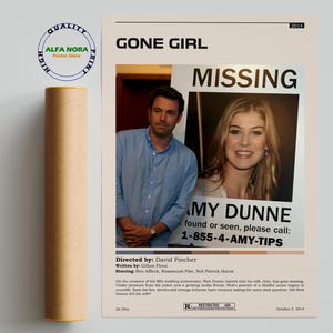 Gone Girl Movie Poster – David Fincher Film, Minimalist Art Print