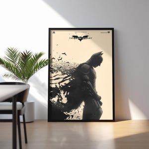 El caballero oscuro - Christopher Nolan - Póster de película minimalista - Impresión de arte retro vintage - Póster personalizado - Impresión de arte de pared - Decoración del hogar