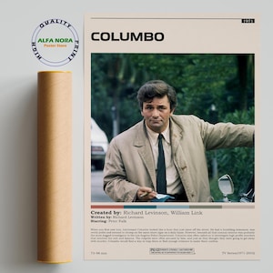 Columbo | Pôster de Columbo | Pôster minimalista de série de TV | Impressão de arte retrô vintage | Pôster personalizado | Impressão de arte de parede | Decoração de casa