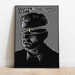 Poster Shutter Island - Martin Scorsese - Poster minimalista del film - Stampa artistica retrò vintage - Poster personalizzato - Stampa artistica da parete - Arredamento per la casa