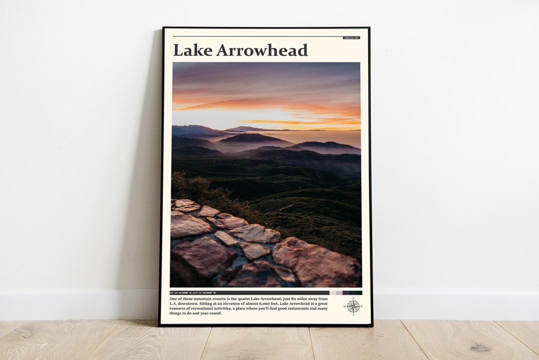 Lake Arrowhead Print / Lake Arrowhead Wall Art / Lake Arrowhead Poster